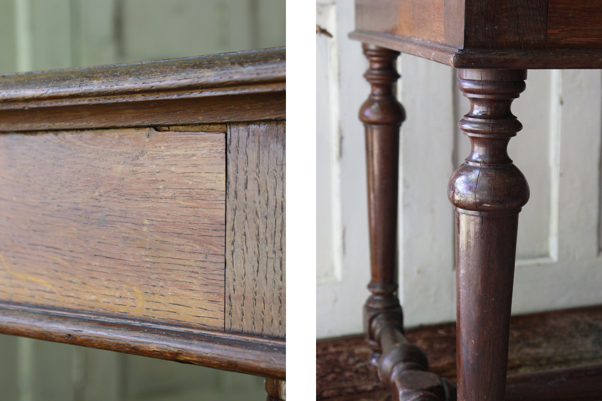 Q72 フランスアンティーク 2ドロワーデスク 書斎デスク 机